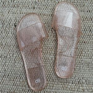 NWOT Sparkly Pink Jelly Sandals Size 11.5 – Y2K Barbiecore Slide Shoes